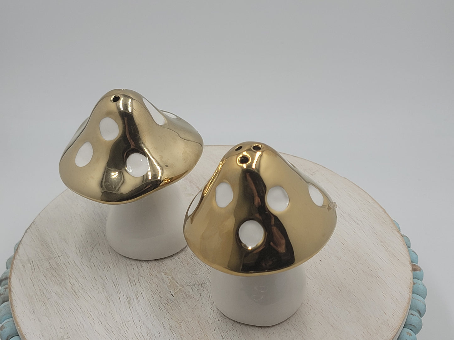 Gold Mushroom Salt and Pepper Shakers